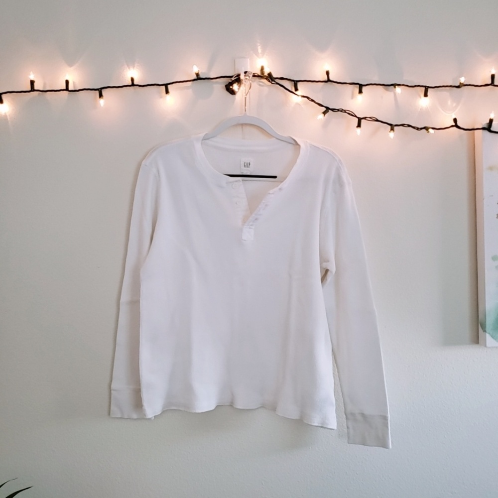 White waffle long sleeve